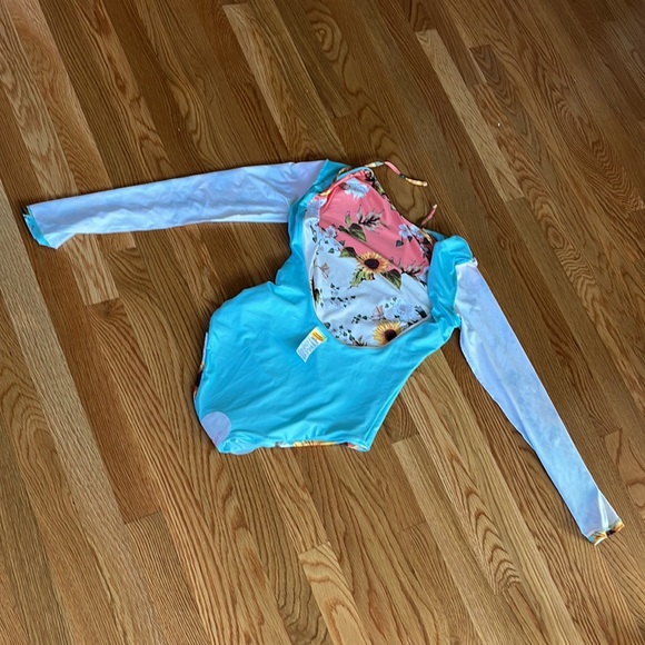 Agua Bendita Clara Sunshower One Piece Swimsuit Rash Guard Size Medium New - Picture 15 of 16